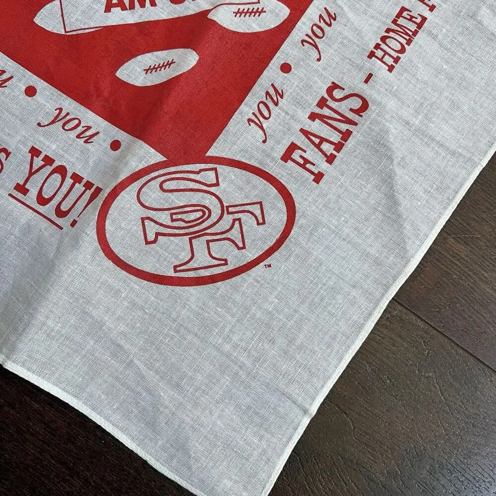 Vintage The Examiner KGO AM 810 San Francisco 49ers Fans Bandana Scarf New White